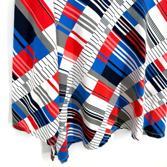 Alfred Dunner Plus Size 2X Red White Blue Artsy Blouse Shirt Top Summer Comfy - Picture 3 of 7